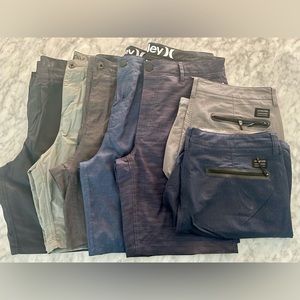 Lot of 7 Hurley & Quiksilver shorts Men’s 34